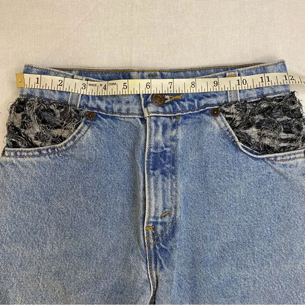 Vintage Levi’s 1997 Paisley Trim High Rise Jeans Girls 12 Orange Tab
